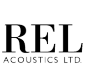 A green background with the word rel acoustics ltd.